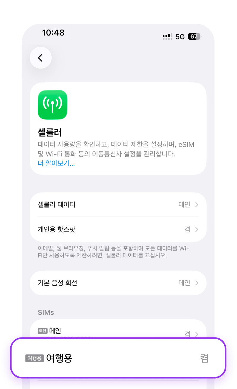 eSIM 삭제 1